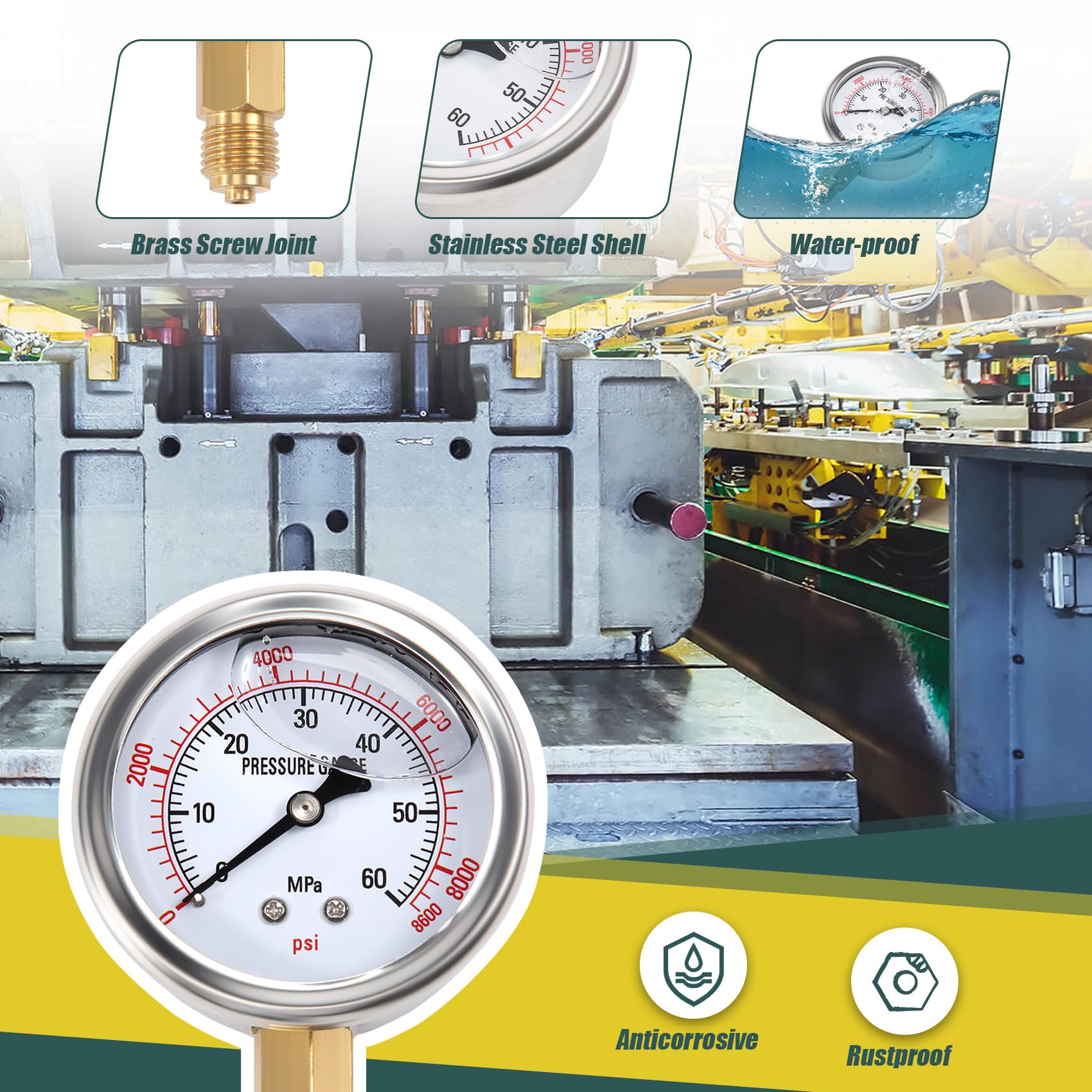 Kit D'Essai de Pression Hydraulique D'Excavatrice de Jauge de Pression Hydraulique avec Manomètres 250/400/600, Tuyaux et Jauge de Test pour Excavatrices Machines de Construction