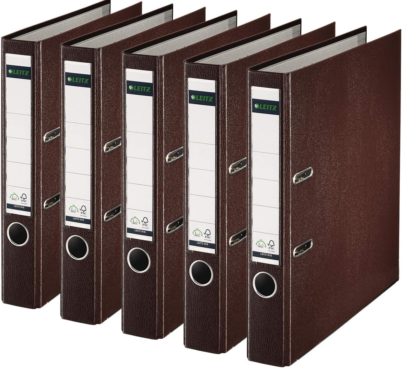 Leitz 10155075 Quality Folder Plastic Cover (A4, 5.2 cm Spine Width) Brown (Pack of 5)