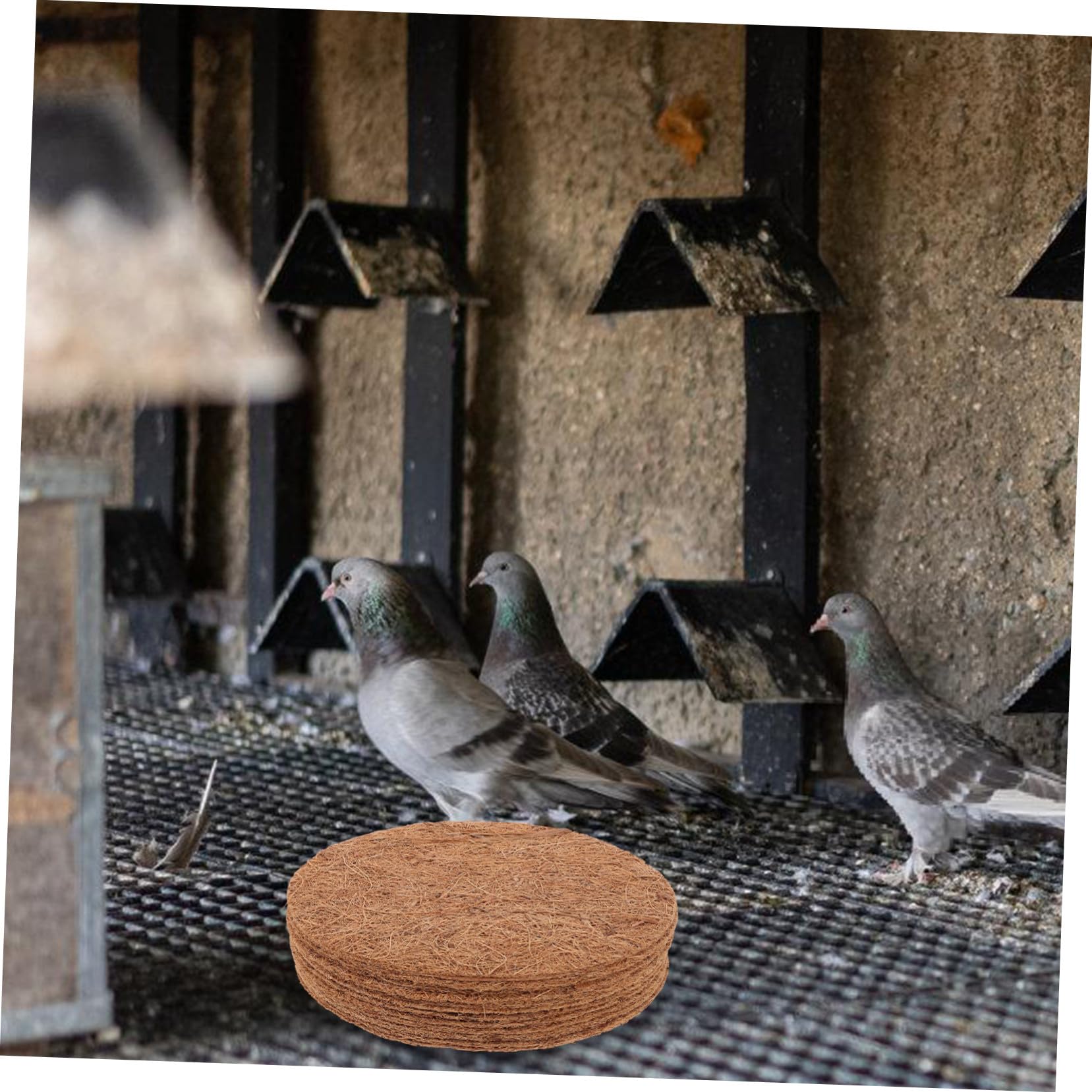 Almohadilla de Cría de Aves de Fibra de Coco, Tapetes Duraderos para Nidos de Pájaros, 12 Piezas, Ligeros y Seguros para Huevos y Mascotas en Anidación