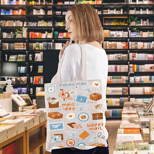 Miniatura 3 de WZMPA Bolsa de mano para el día del correo feliz del día del correo, regalo de agradecimiento al trabajador postal, bolsa de hombro reutilizable,