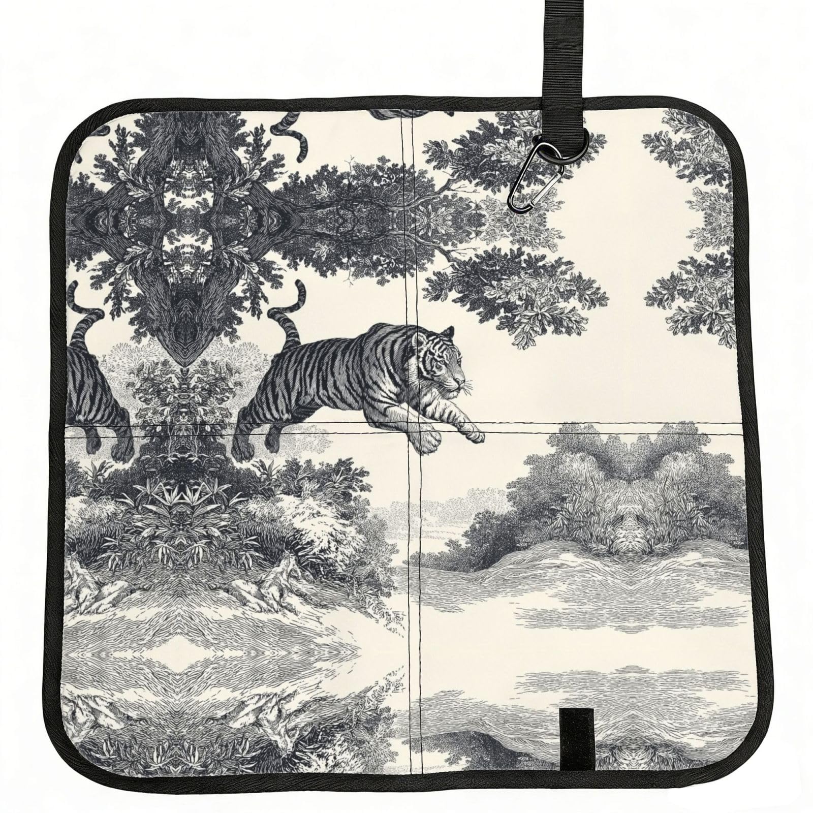 WBQLSL Colorless Tree Foldable Seat Cushion - Portable Stadium Pad with Carabiner for Camping Hiking Picnic Beach