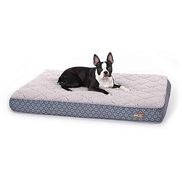 K&H PET PRODUCTS Quilt-Top Superior Orthopedic Bed Gray/Geo Flower Medium 30 X 40 Inches