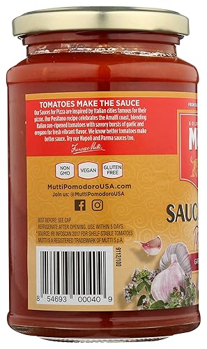 Miniatura 5 de Mutti Positano - Salsa para pizza con ajo y orégano, 14 onzas, marca de tomates número 1 de Italia, paquete de 6, salsa de tomate para pizza, apta