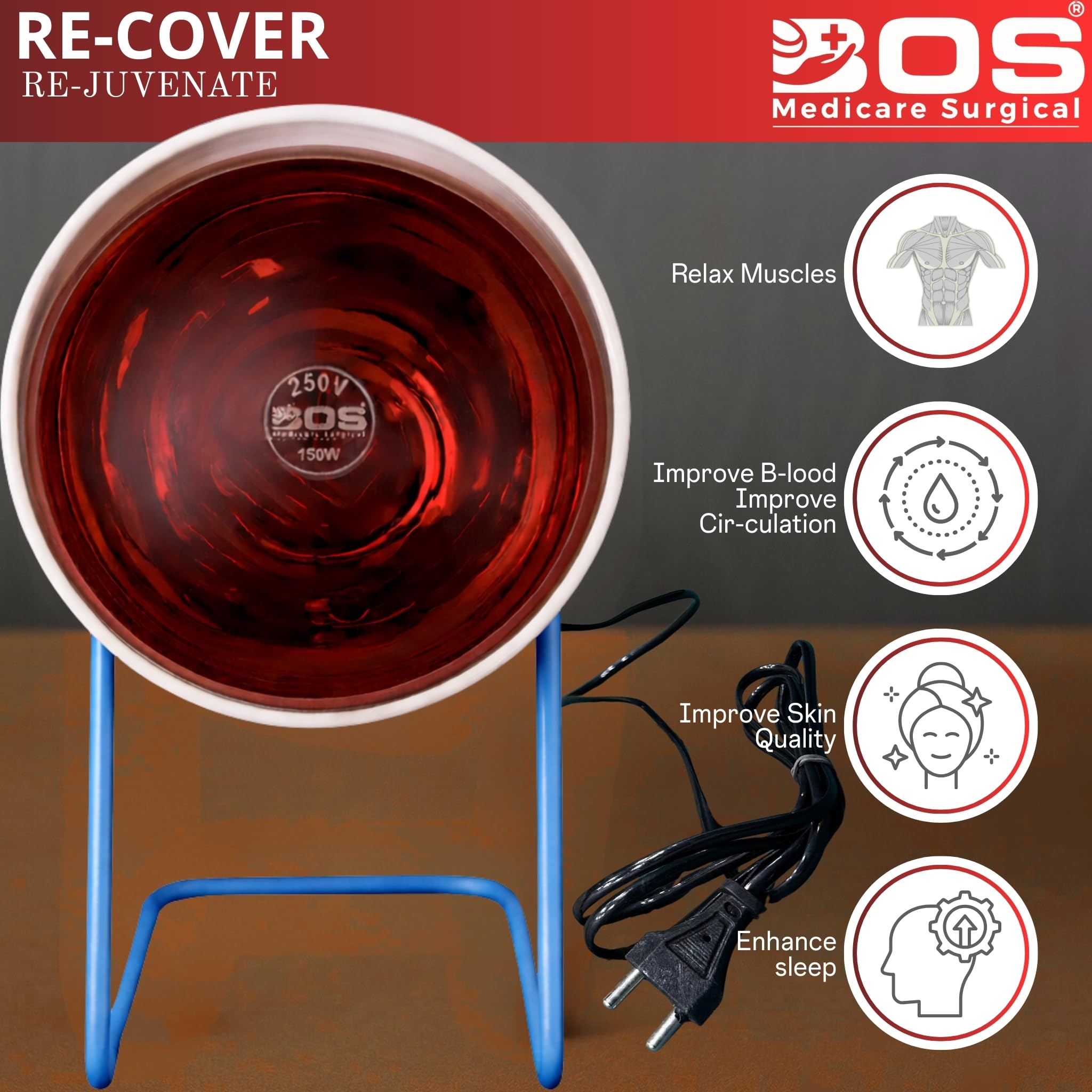 BOS Medicare 800-A Infrared Heat Lamp | Deep Penetrating Heat Therapy for Muscle Pain, Arthritis, and Stress Relief-Lamp-01 1