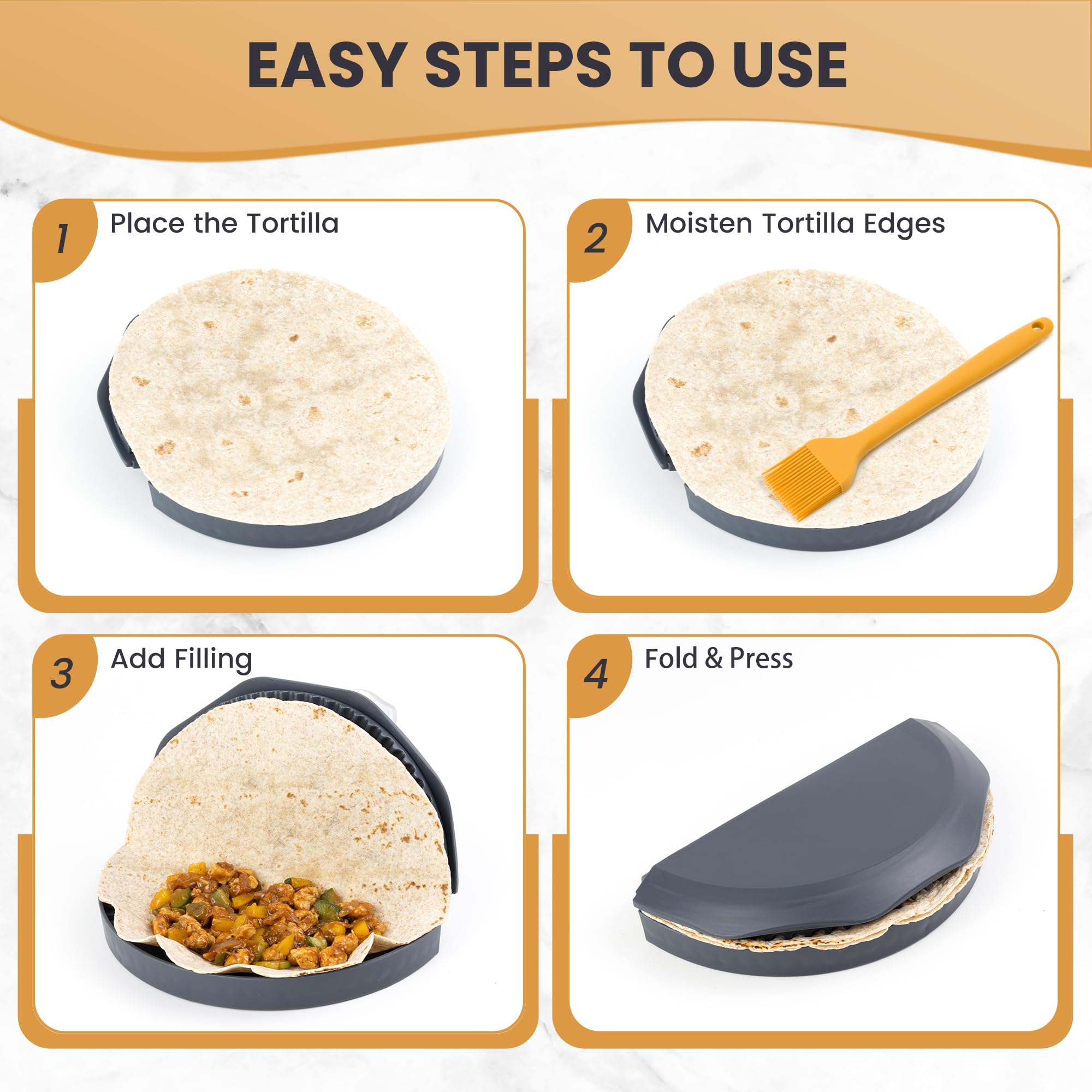 4-in-1 Tortilla Sealer - Quesadilla Maker & More -3 4-in-1 Tortilla Sealer - Quesadilla Maker & More -3