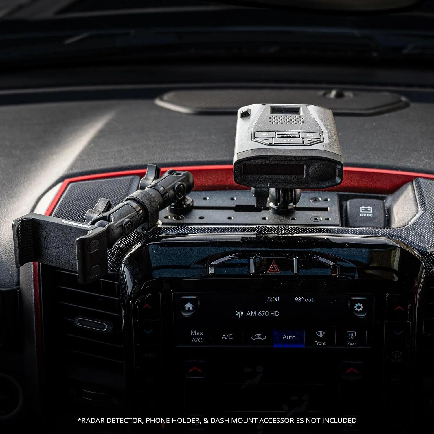 Tackform Magnetic Universal Radar Detector Holder with 20mm Ball | Compatible with Escort, Valentine One, Uniden, Cobra, More | CNC Billet Aluminum | NOT Compatible with 1" / 25.4mm / B Sized Systems
