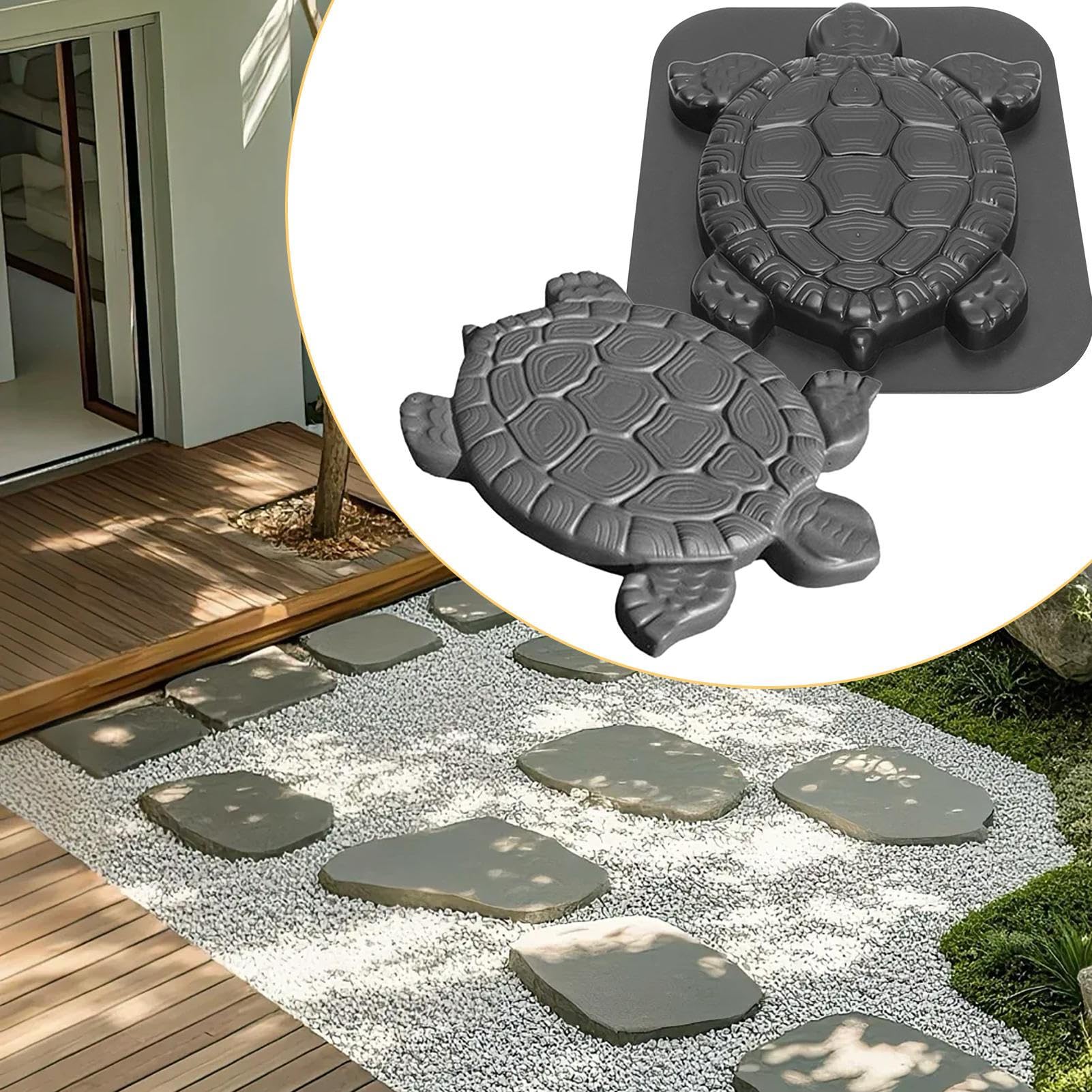 Moule Pour Pas Japonais,Moules En Béton En Forme De Tortue Pour Allées - Moule Réutilisable Débutant Pour Jardin Pelouse Patio Design Tortue