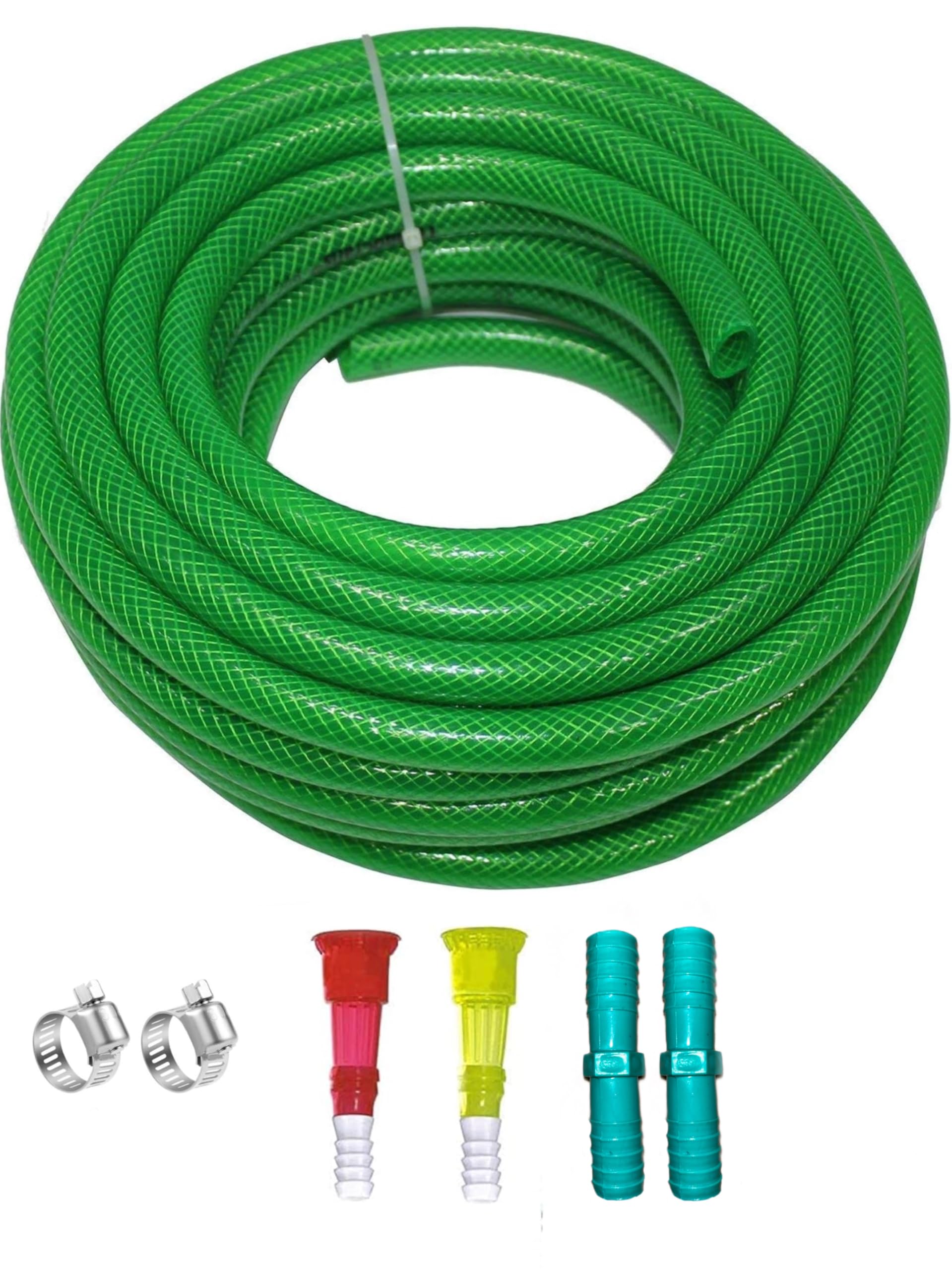AKKIAGRO 0.75 Inch Heavy Duty 3 Layered Braided Water Hose Pipe | Garden Outdoors Pipes with Hose Connector, 2 jointers & 2 SS Hose clamps Used for Car wash| Gardening| Floor Cleaning (5 Meter)-image-37