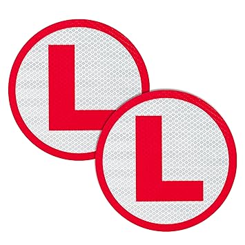 Goelite Reflective L Sticker for Learning Driver, Waterproof Board Sticker for Car, Easily Removable Material (15cm x 15 cm, 2pcs) (Style 1) - image, photos