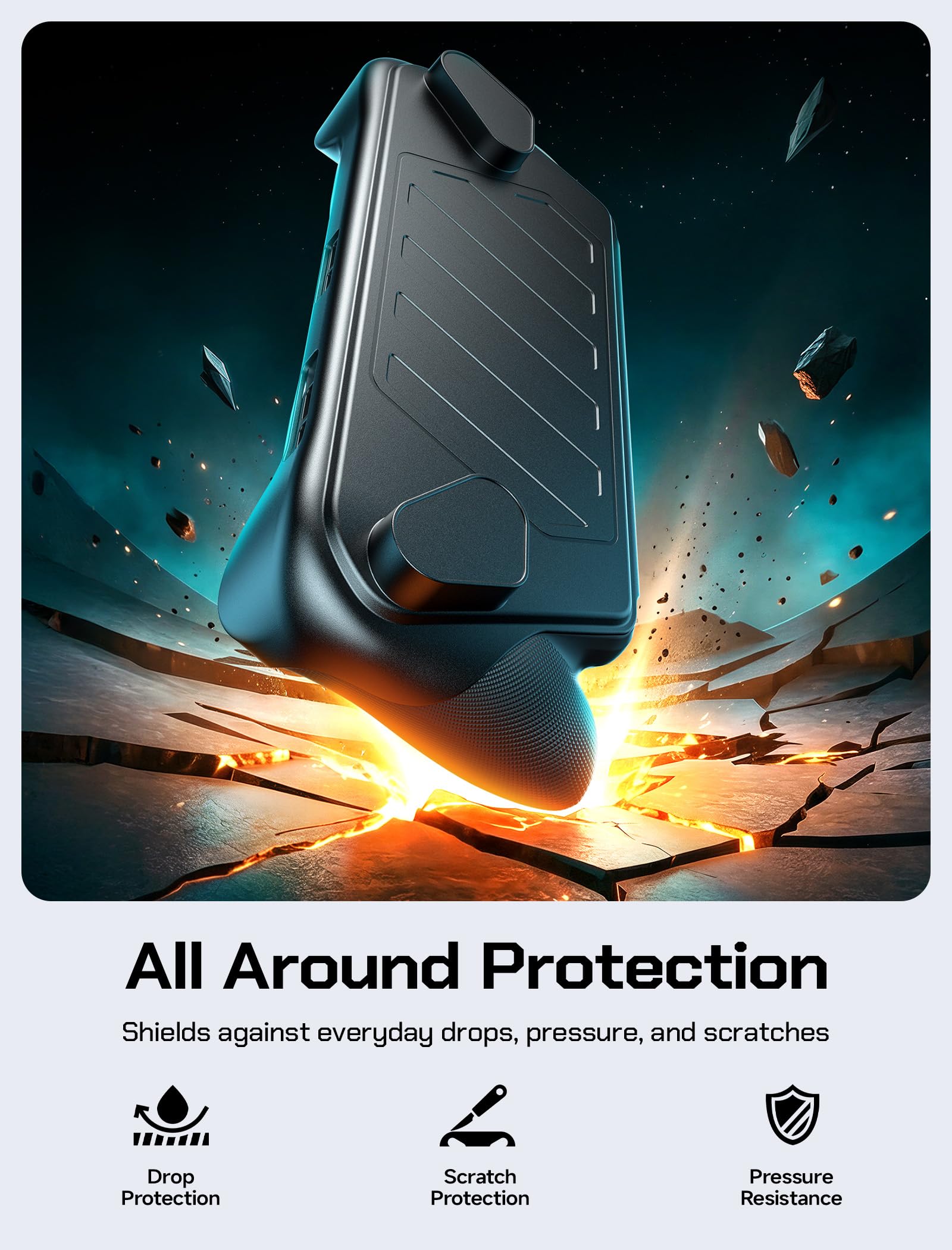 JSAUX ModCase do ROG Xbox Ally/Ally X, Etui Ochronne ze Stojakiem | Zdejmowana Przednia Pokrywa, Pasek Montażowy, Gniazda na Karty Micro SD, Uchwyt Antypoślizgowy
