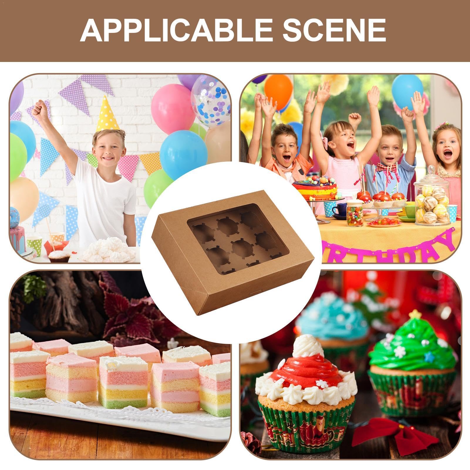 Cajas para pasteles, cajas para cupcakes de papel | con ventana