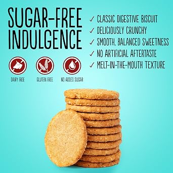 Diablo No Added Sugar Digestive Cookies – Low Sugar Snacks, Cookies Biscuits for All, Sweetened with Maltitol, Ideal for Gifting, Festive Hampers, Holiday Events & Special Occasions – 150g Pack of 2