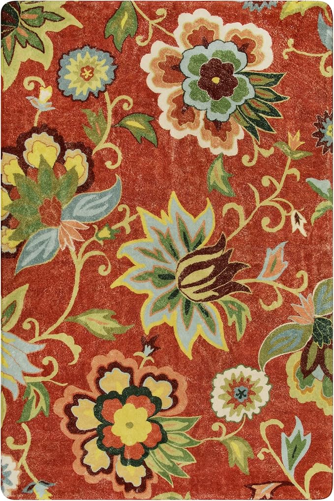 Lahome Red Washable Area Rugs