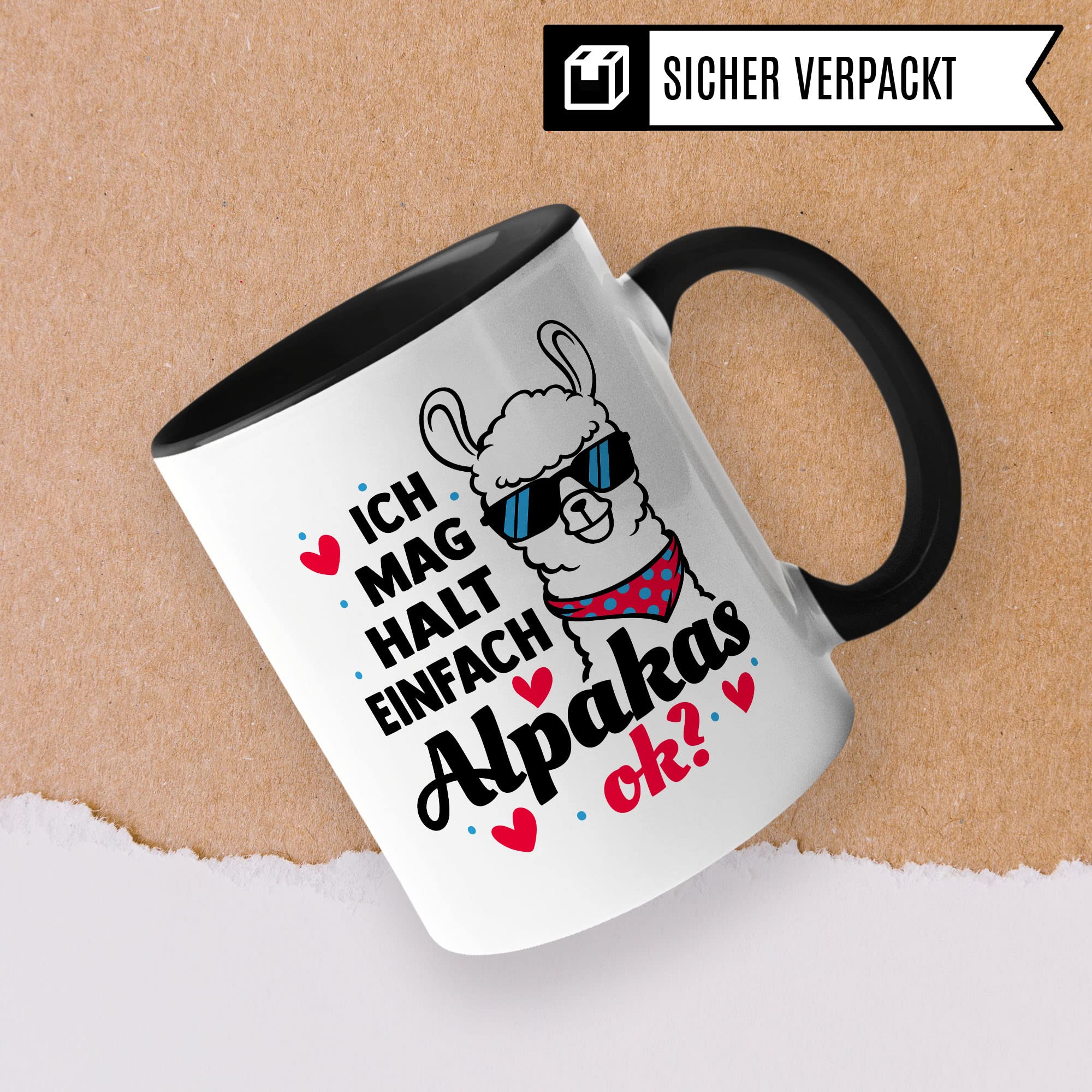 Weiße Keramik-Kaffeetasse Mit Alpaka-Motiv – Spülmaschinenfest, Mikrowellengeeignet | 82 Mm Durchmesser, 95 Mm Hoch