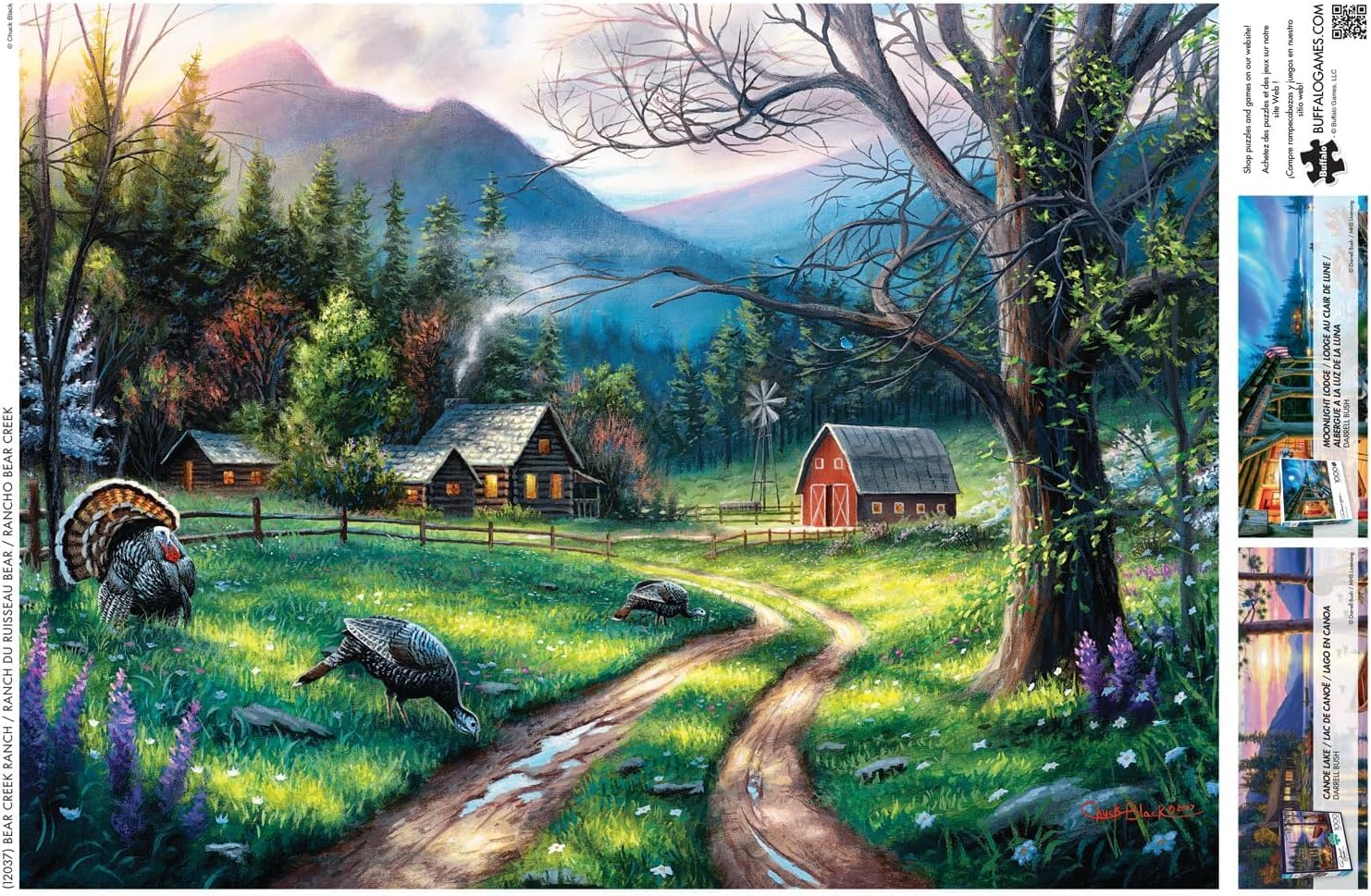 Buffalo Games - Charles Black - Bear Creek Ranch - 1000 Piece Jigsaw Puzzle for Adults -Challenging Puzzle Perfect for Game Nights - Finished Size is 26.75 x 19.75