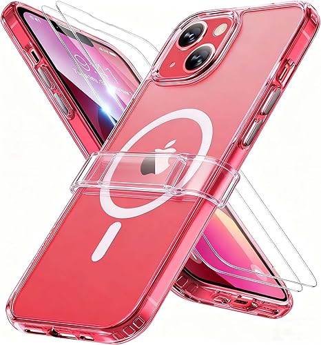 Miniatura 111 de Miracase - Funda magnética para iPhone 13 de 6.1 pulgadas (compatible con MagSafe) (con 2 protectores de pantalla), protección de grado militar