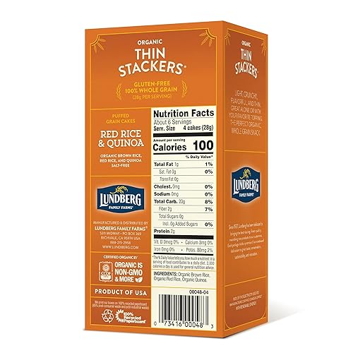 Miniatura 9 de Lundberg Apiladores finos orgánicos, albahaca y tomillo, 6 onzas (paquete de 6), pasteles de arroz finos, sin gluten, veganos, bocadillos saludables