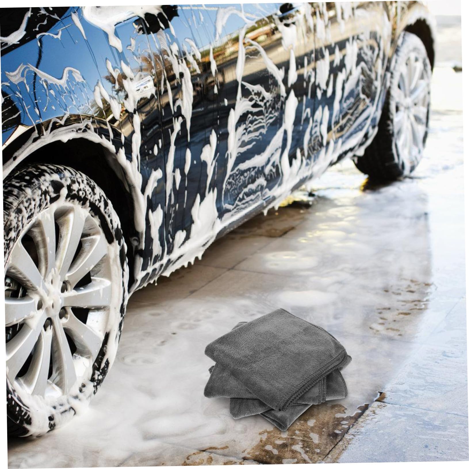 Paños de Microfibra Absorbentes y Reutilizables Diseño Multifuncional y Secado Rápido Paquete de 12 Unidades para Limpieza de Coche y Hogar