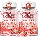 2Pack Sugar-Free Hydrolyzed Collagen Peptide Filled Gummies for Women & Men, with 1500mg Protein Type I,II,III,V,X, 5000mcg Biotin Vitamin C A E D3 B6 B12 for Immune Digestion Skin Hair Nails, Bone