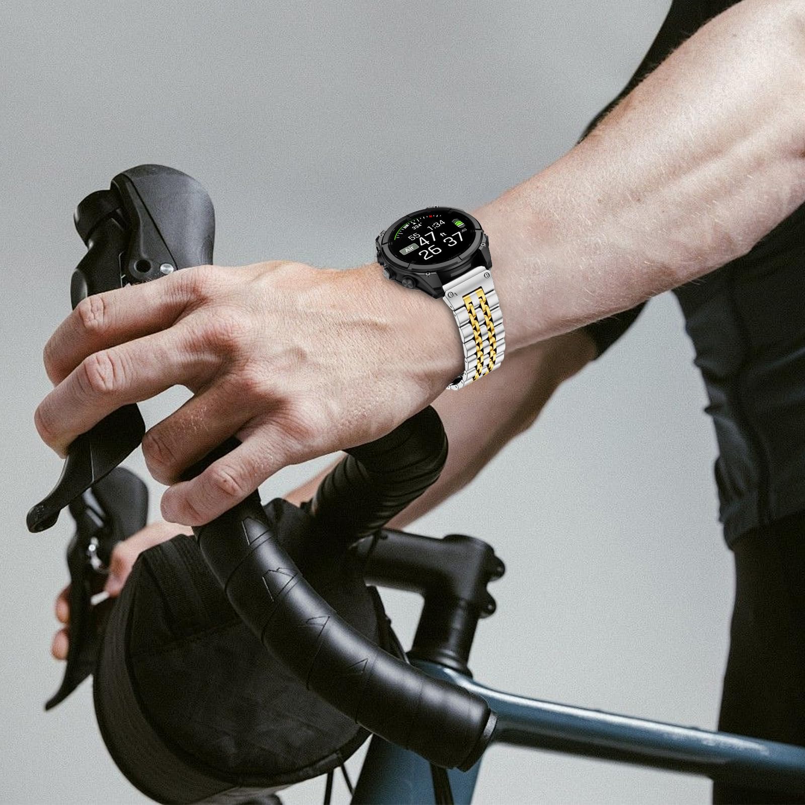22mm Metall Armband für Garmin Fenix 8 AMOLED/8 pro 47mm/7/7 pro/6/6 pro/5 plus,Quickfit Edelstahl Armband Kompatibel mit Quatix 8/Epix Pro/Approach S70 47mm/Forerunner 970/965/955/Descent G2