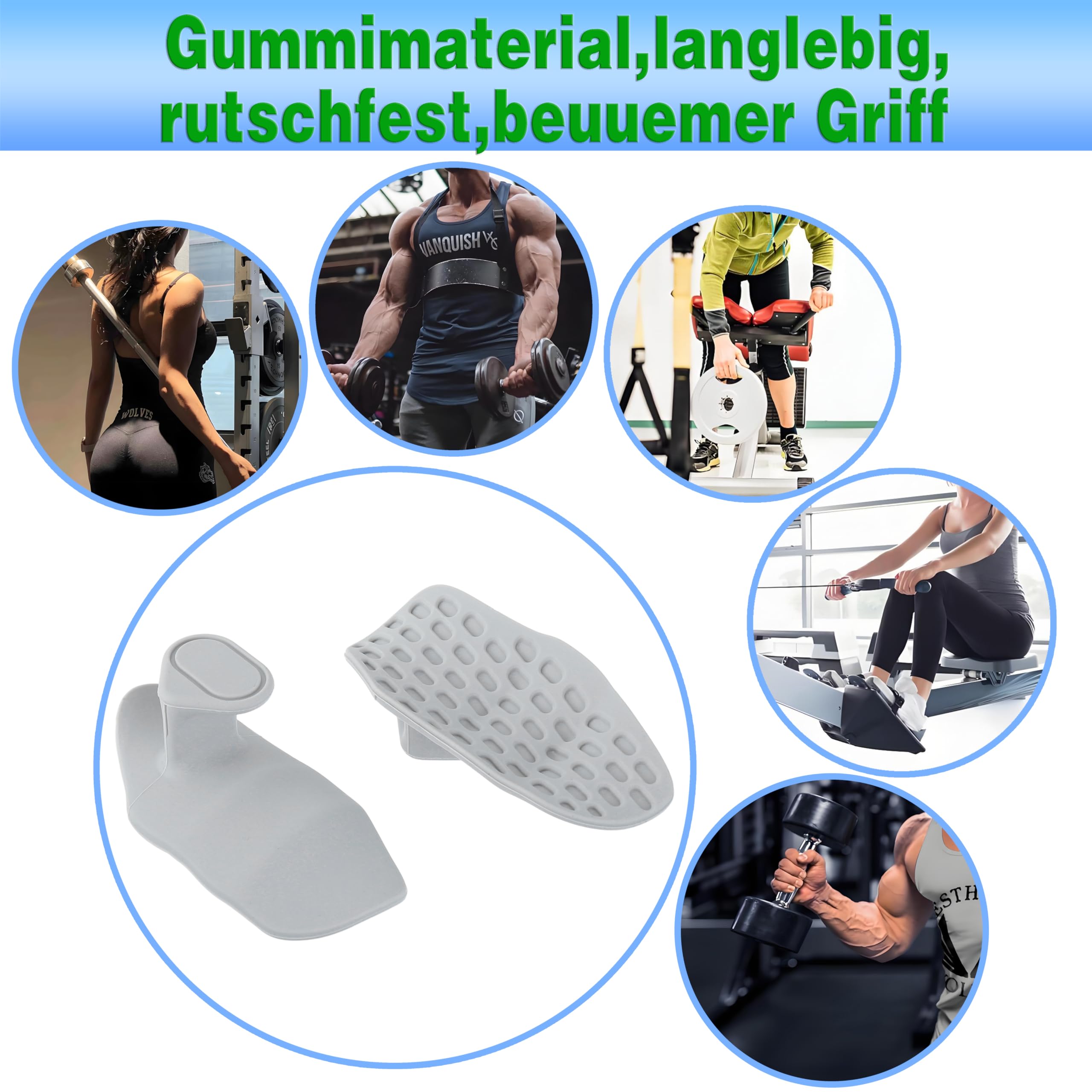 Lot de 4 poignées antidérapantes pour la Musculation, la Musculation Les tractions la Musculation Le Fitness et Le Cross-Training