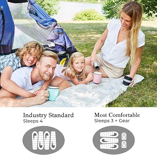 Miniatura 3 de 46 Person Easy Pop Up Tent, Waterproof, Automatic Setup,2 Doors-Instant Family Tents for Camping, Hiking & Traveling