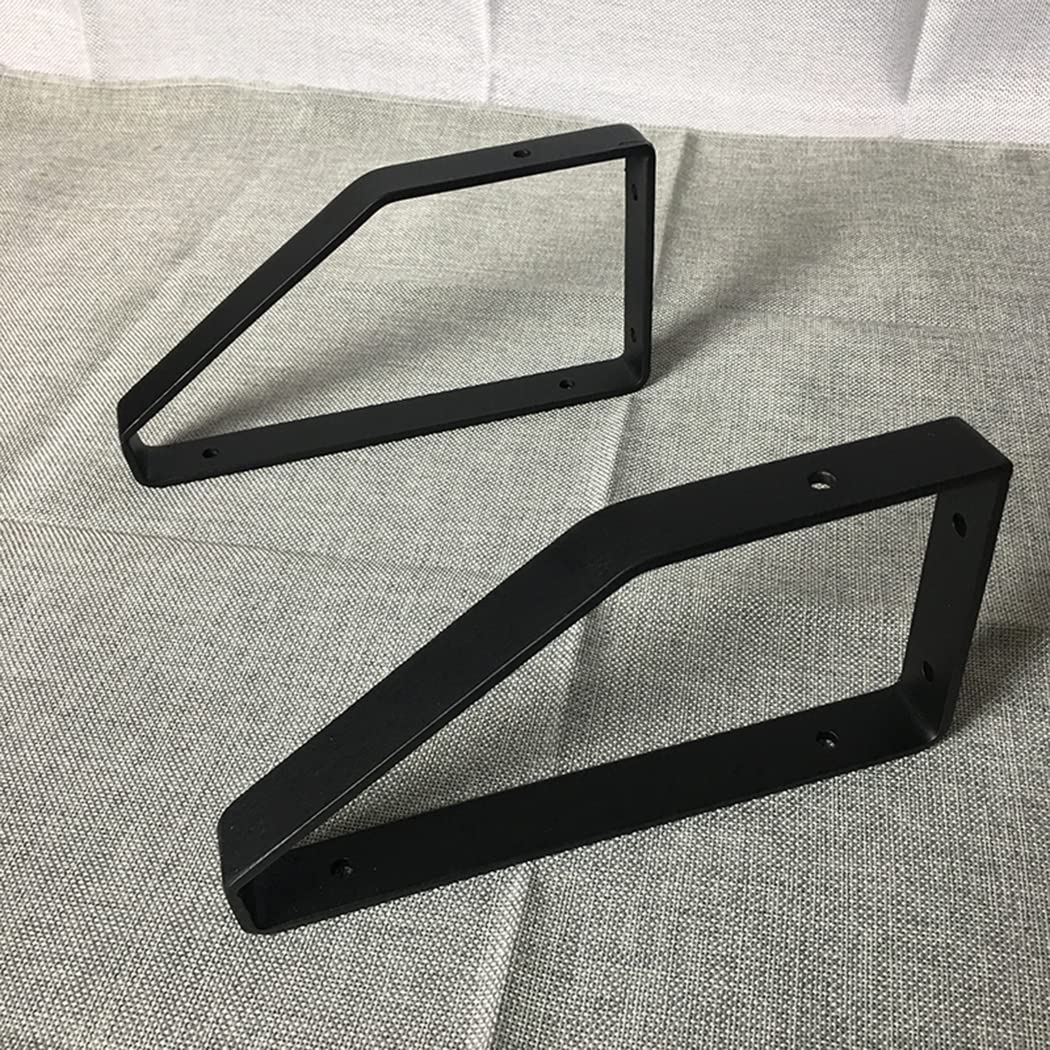Paquete de 2 Soportes de Estante Resistentes Soportes para Baldas Decorativos Industriales 3 mm de Espesor Soportes de Flotante de Metal, Negro