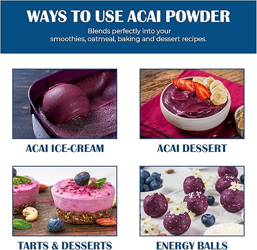 Miniatura 4 de Mr Ros Polvo orgánico de bayas de acai para batidos, cuencos de yogur y cuencos de acai, 1 libra