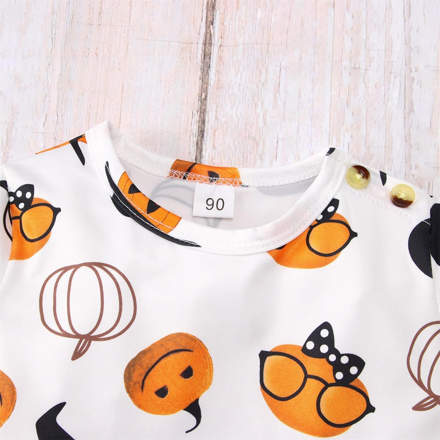MODNTOGA Toddler Girl Pumpkin Graphic Long Sleeve Dress Headband Set Baby Girls Spooky Season Clothes Fall Outfit (White, 2-3T)
