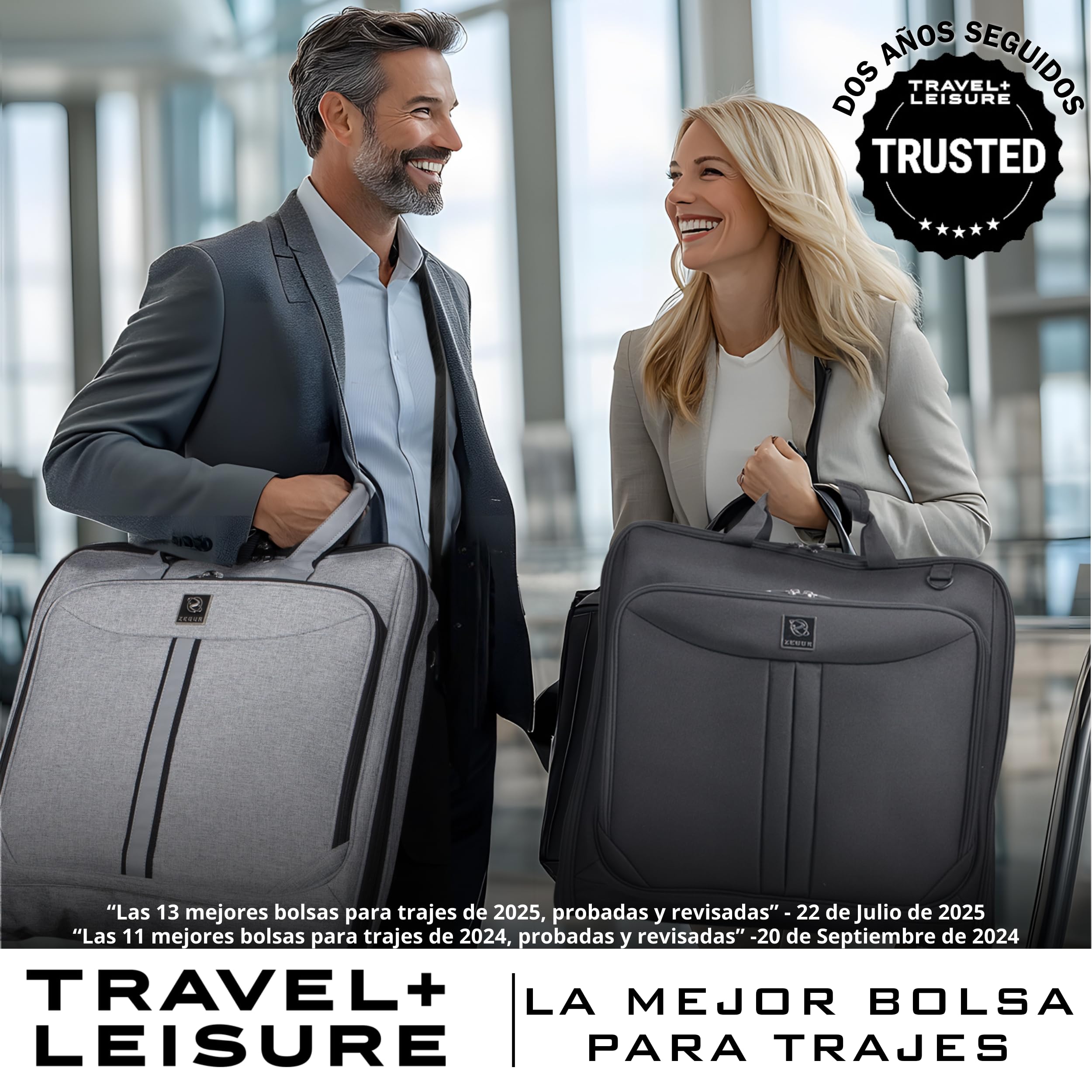 ZEGUR Bolsa de Transporte para Ropa para Viajes y Viajes de Negocios, diseño Elegante, con Correa para el Hombro y Bolsillos de organización
