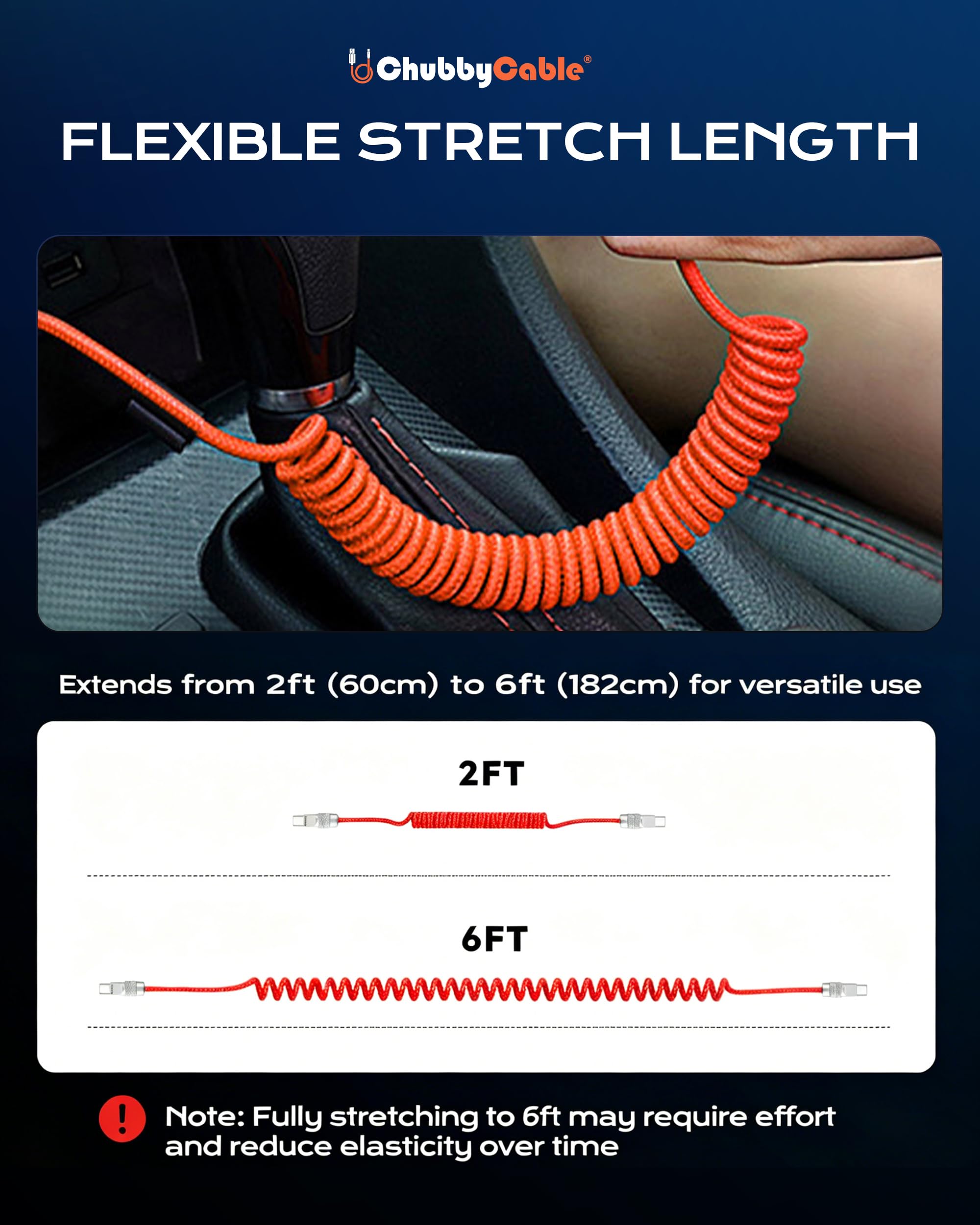 Curly Chubby Autofreundliches Schnellladekabel Langlebiges USB A auf Typ C Ladekabel Anschluss für Handys, Tablets und mehr, Grau, CC