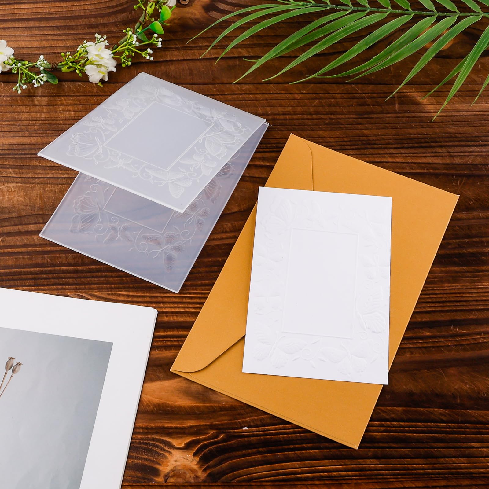 Cartelle Per Goffratura 3D - Con Stencil Farfalle, Per Scrapbooking E Carte Fatte A Mano, 16.3x11.5 Cm