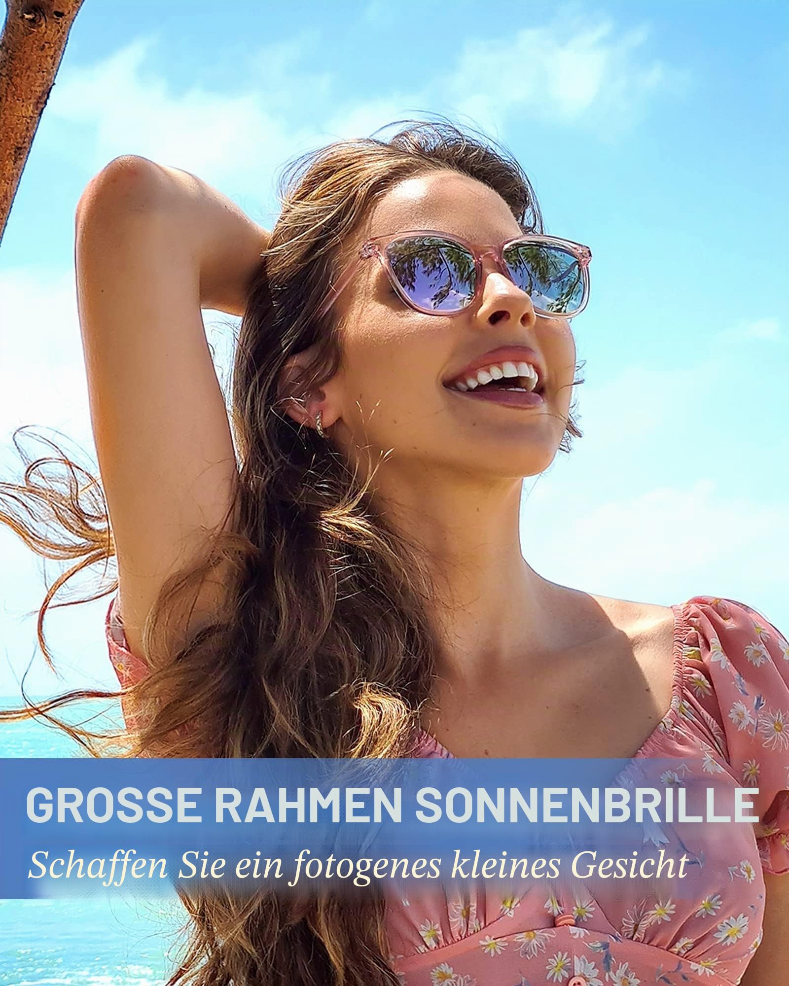 Myiaur Polarisierte Sonnenbrillen Damen Groß, UV400 Schutz Brille Klassische Verspiegelte Sonnenbrille