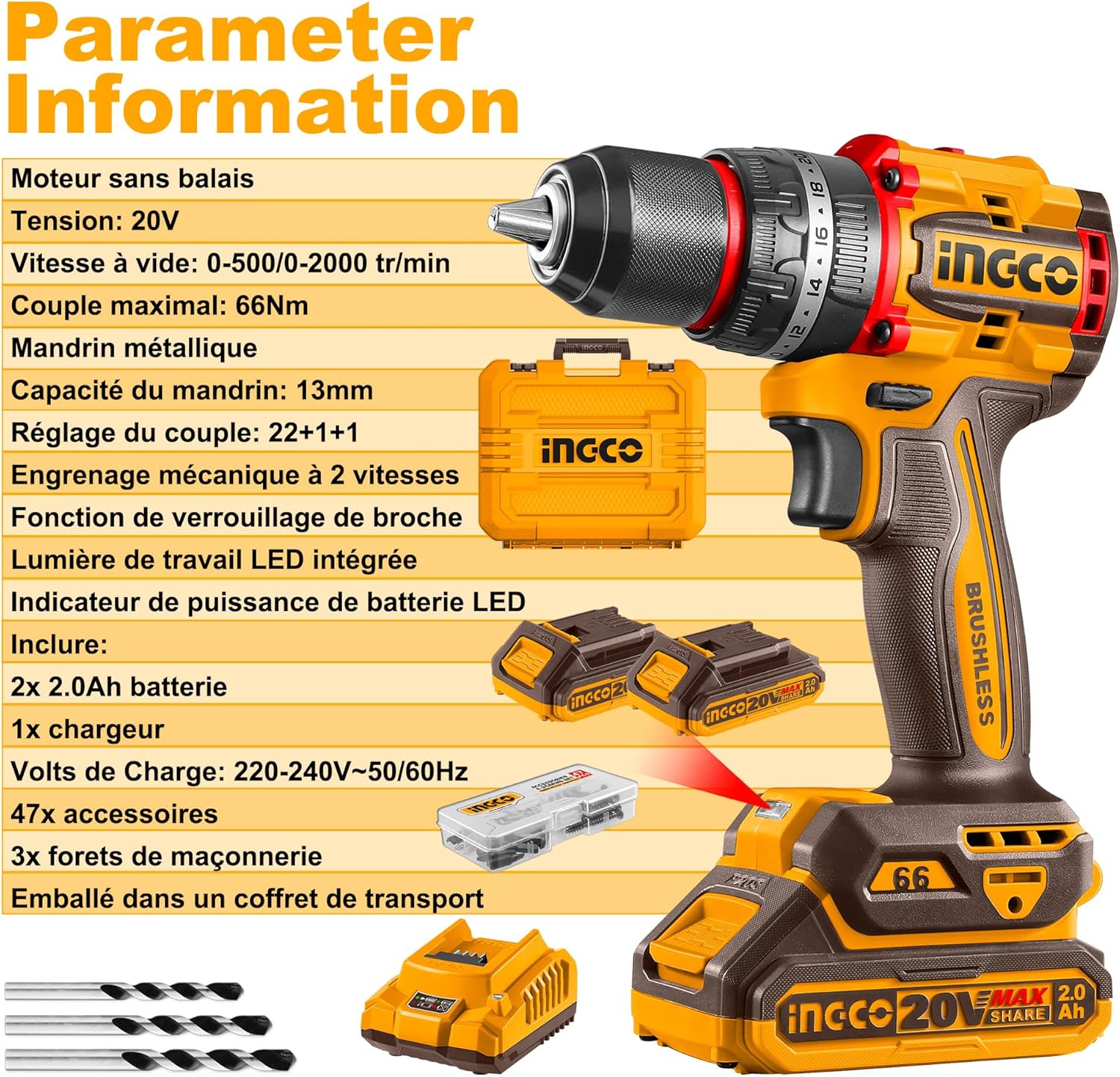 Parameter information for INGCO Impact Driver