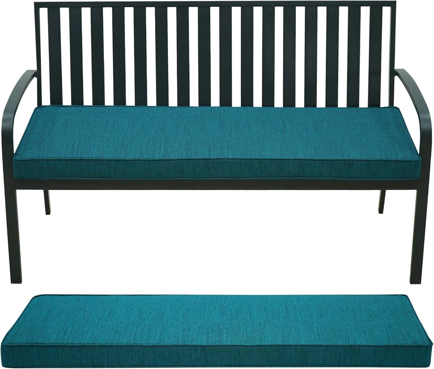 Outdoor Bench Cushion,Olefin Fabric Bench pad for Outdoor Furniture with Removable Cover,Rain-Proof and Fade Resistant for Garden Settee Porch Pads with Ties,42 x 18/48 x 18/59 x 18inch