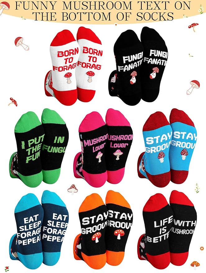8 Pares Calcetines Divertidos de Setas para Mujer Algodón Tobillero miniatura 3