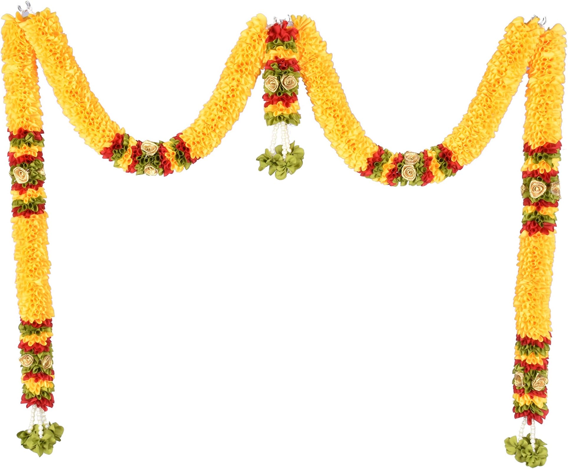 2feet Thoma(Golden-Yellow and Maroon) DC80 Artificial Doorway Flower toran