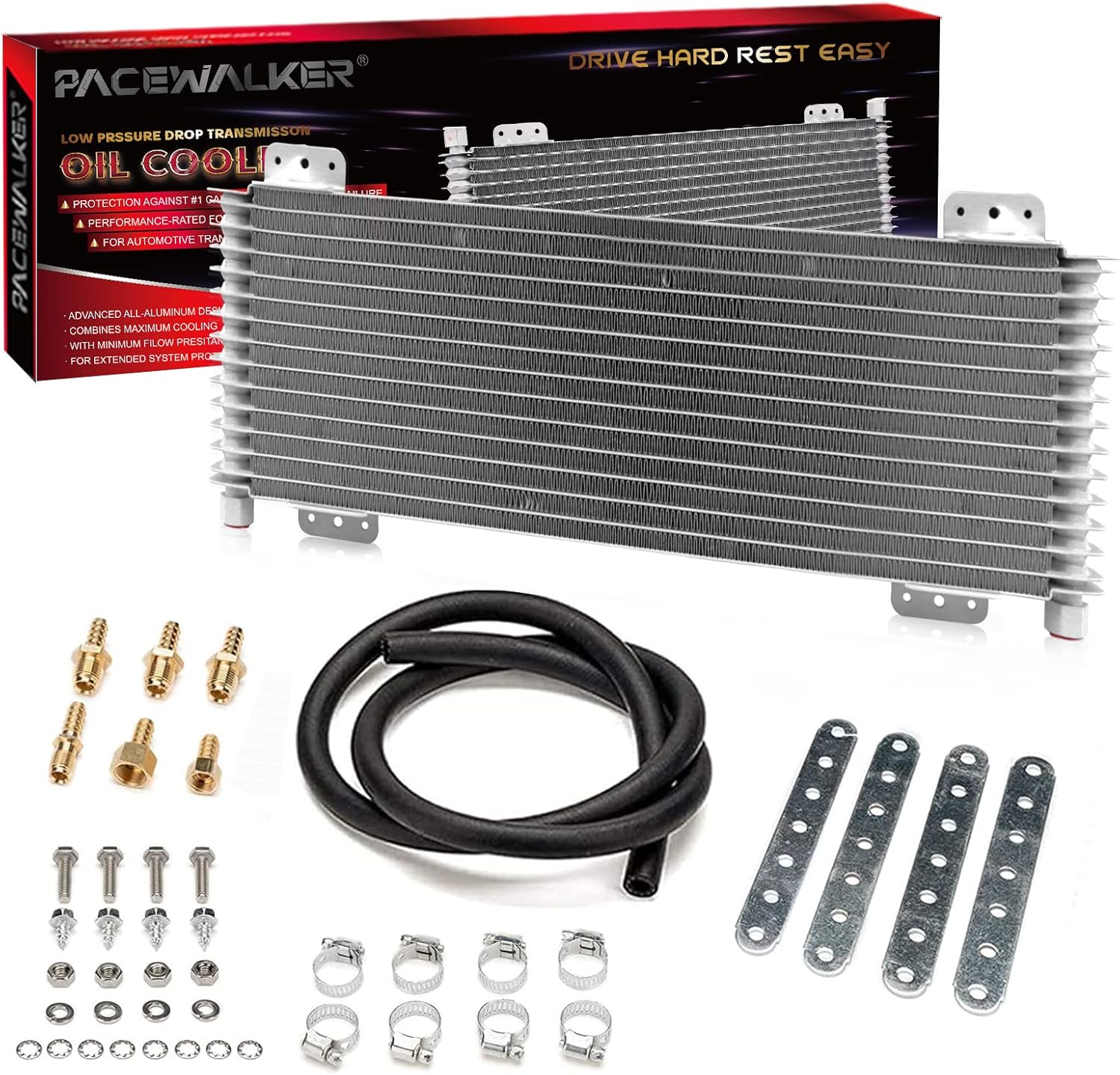PACEWALKER Transmission Oil Cooler 40,000 GVW Low Pressure Drop LPD47391 47391 with Mounting Hardware