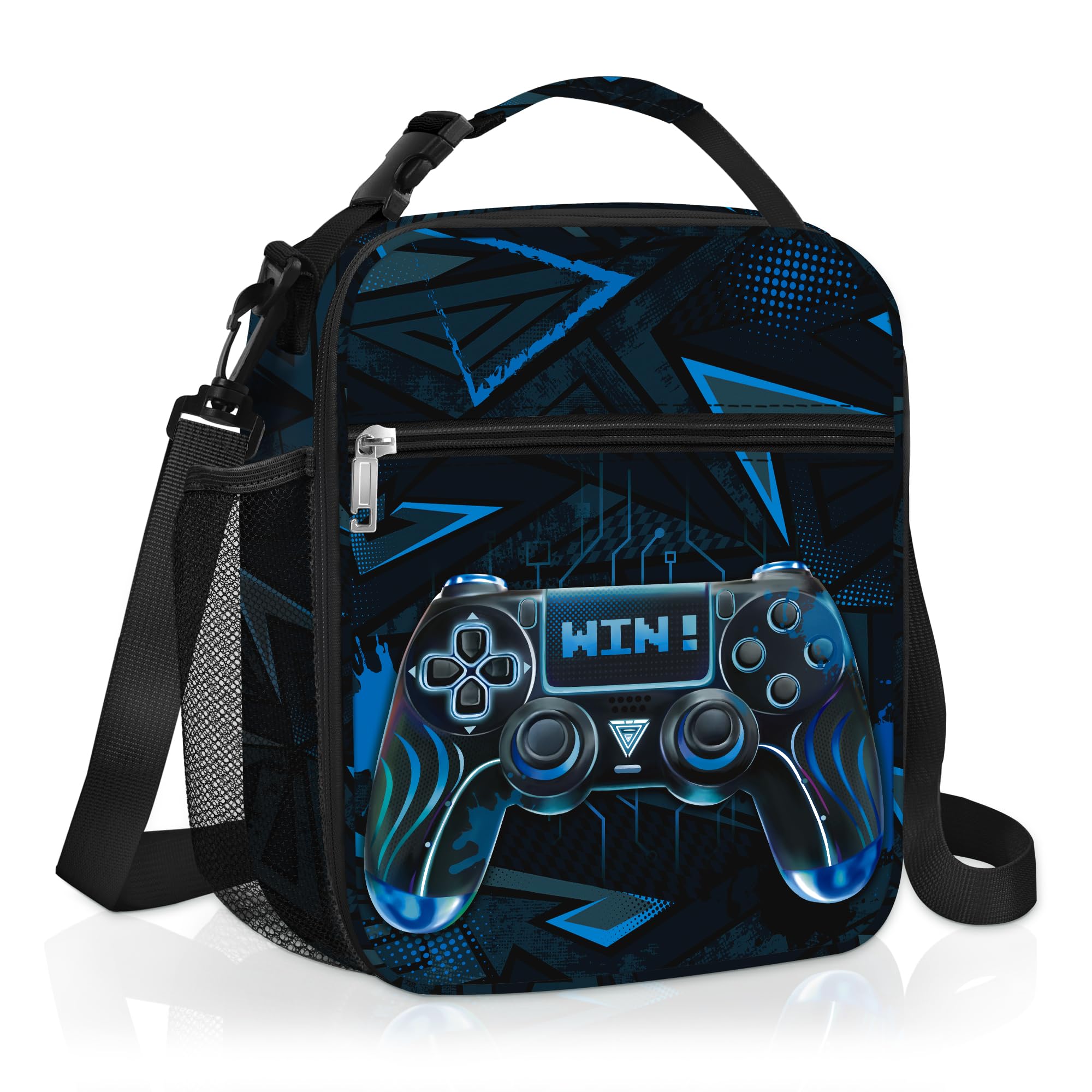 Clastyle Insulated Kids Lunch Bag with Bottle Holder Gamer Lunch Box