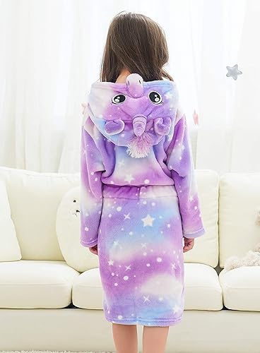 Miniatura 2 de Bata suave con capucha de unicornio con diadema y vendas para niñas