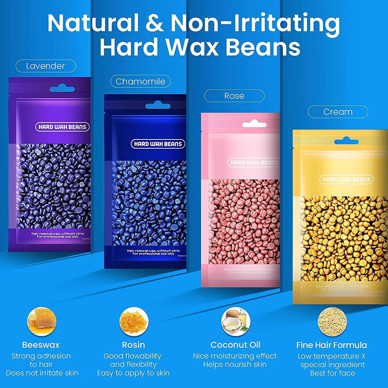 Calentador de Cera Depilatoria para Mujer y Hombre: Maquina de Cera Caliente para Depilar, 400g Cera Depilatoria para Todo Cuerpo, Zona Intima, Cejas, Facial, Piel Sensible, para Casa y Centro Belleza