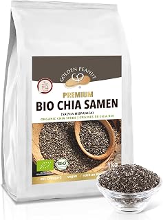 GOLDEN PEANUT Bio Chia Samen Salvia hispanica 2 x 1 kg, kontrolliert biologischer Anbau, naturbelassen, glutenfrei