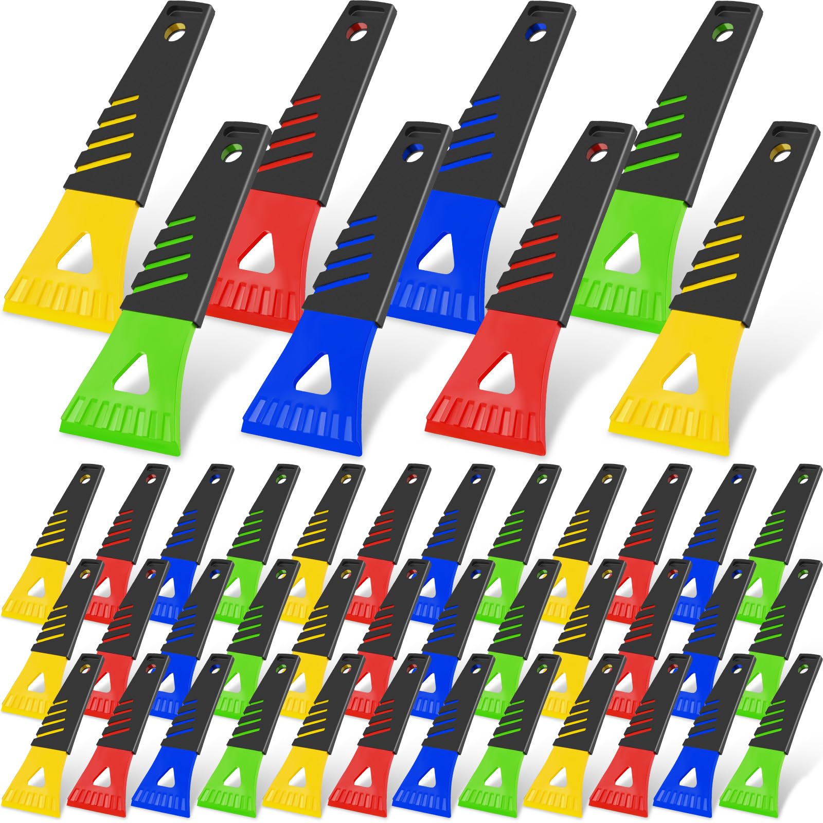 Frienda 48 Pcs Ice Scraper for Car Windshield Plastic Snow Frost Ice Removal Tools for Cars Trucks Window
