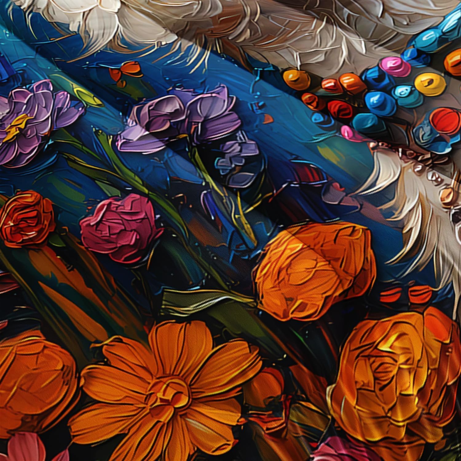 DYcolor 3D Bohemian Floral Llama Comforter, 3-Piece Hand-Painted Oil Print Bedding Quilt Set with 1 Comforter and 2 Pillow Cases, Lightweight All Seasons Quilt Gift (Color, Twin)