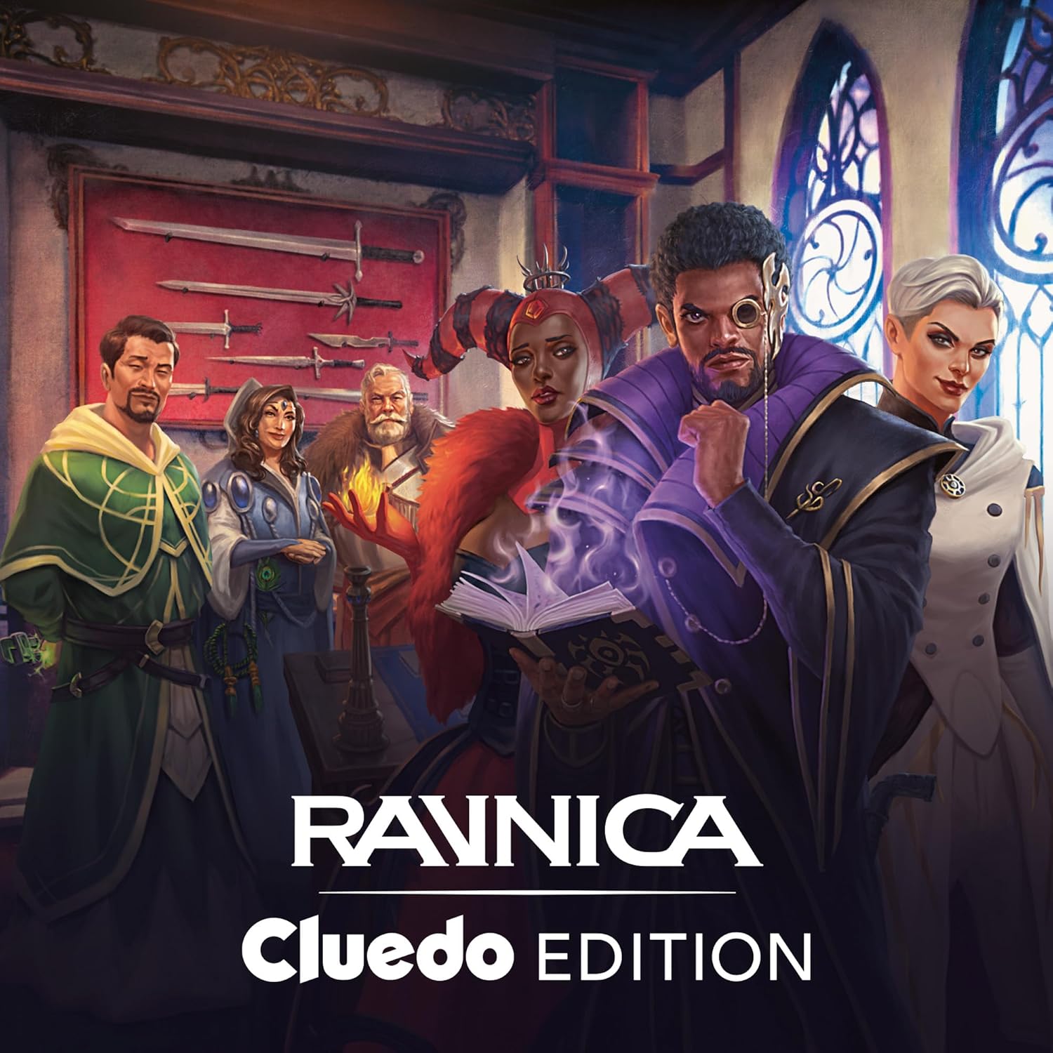Magic: The Gathering Ravnica: Cluedo Edition - 3-4 player themed murder riddle card game (including 8 game-ready boosters, 21 proof cards, 1 Foil Shock Land Card and Detective Game Accessories)