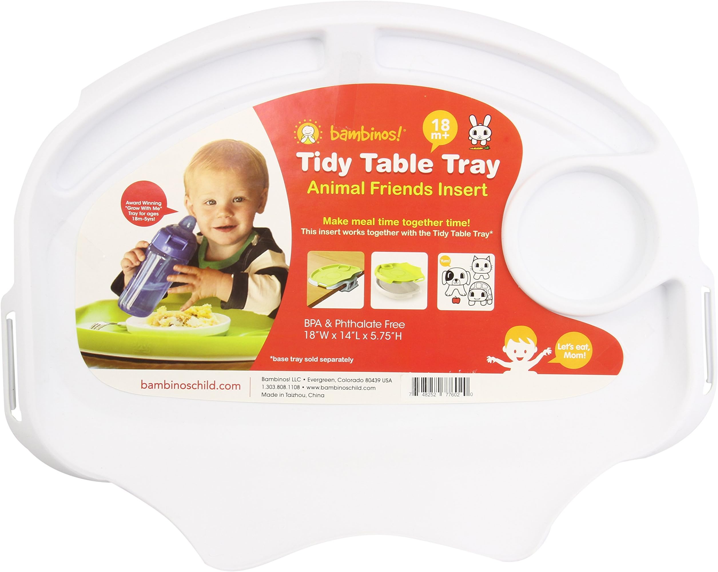 Tidy Table Tray Insert, White Animal Pals