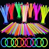 Mega-L 100 PCS Bright Glow Sticks Bulk - Halloween Glow in the Dark Party Supplies, 8" Glowsticks Easter Party Favors with Bracelets and Necklaces Light Sticks Bulk Party Favors for Kids or Adult