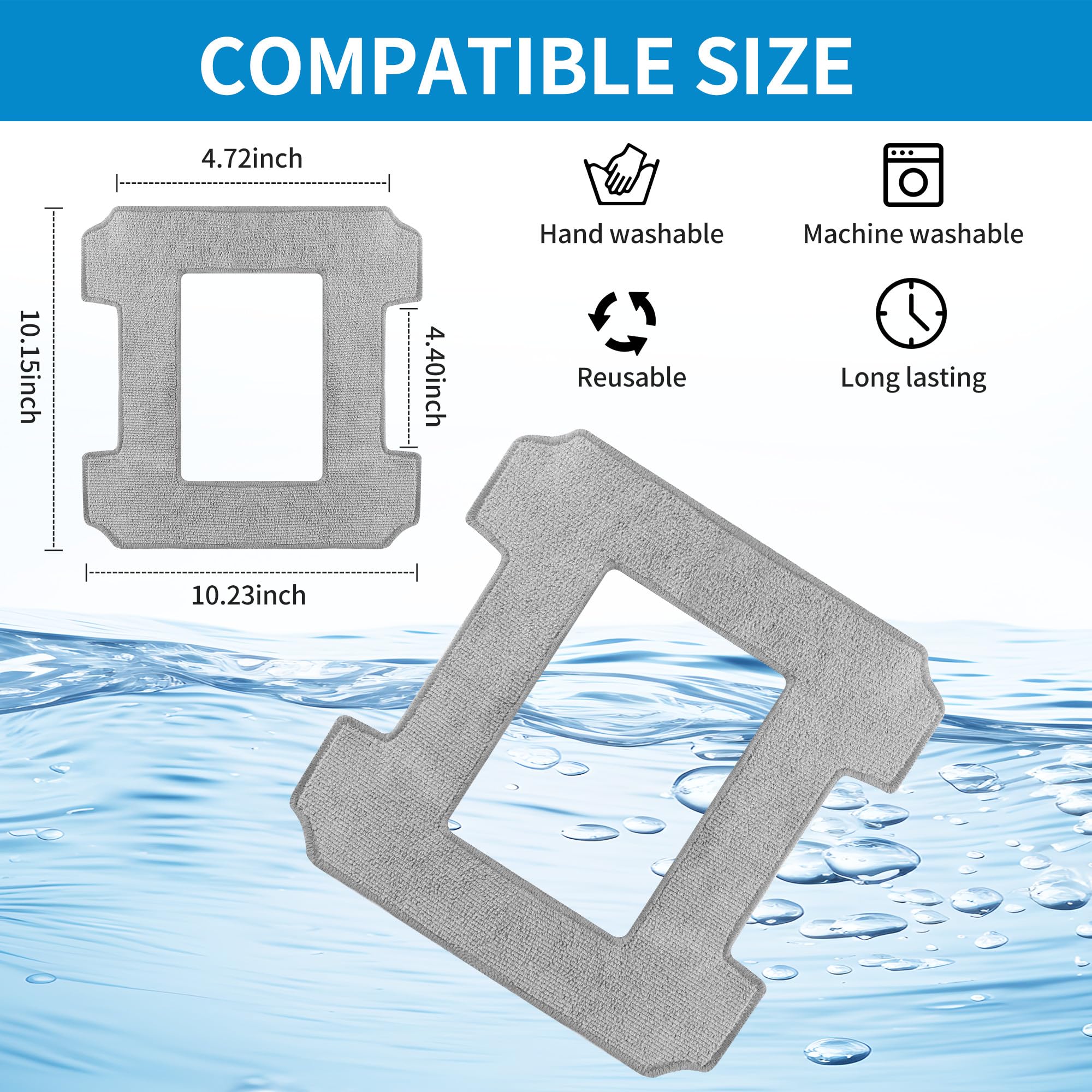 Tampons Lavables Pour Robot Laveur De Vitres - Lot De 6, Compatible W1 Pro/W1/W2, Haute Densité