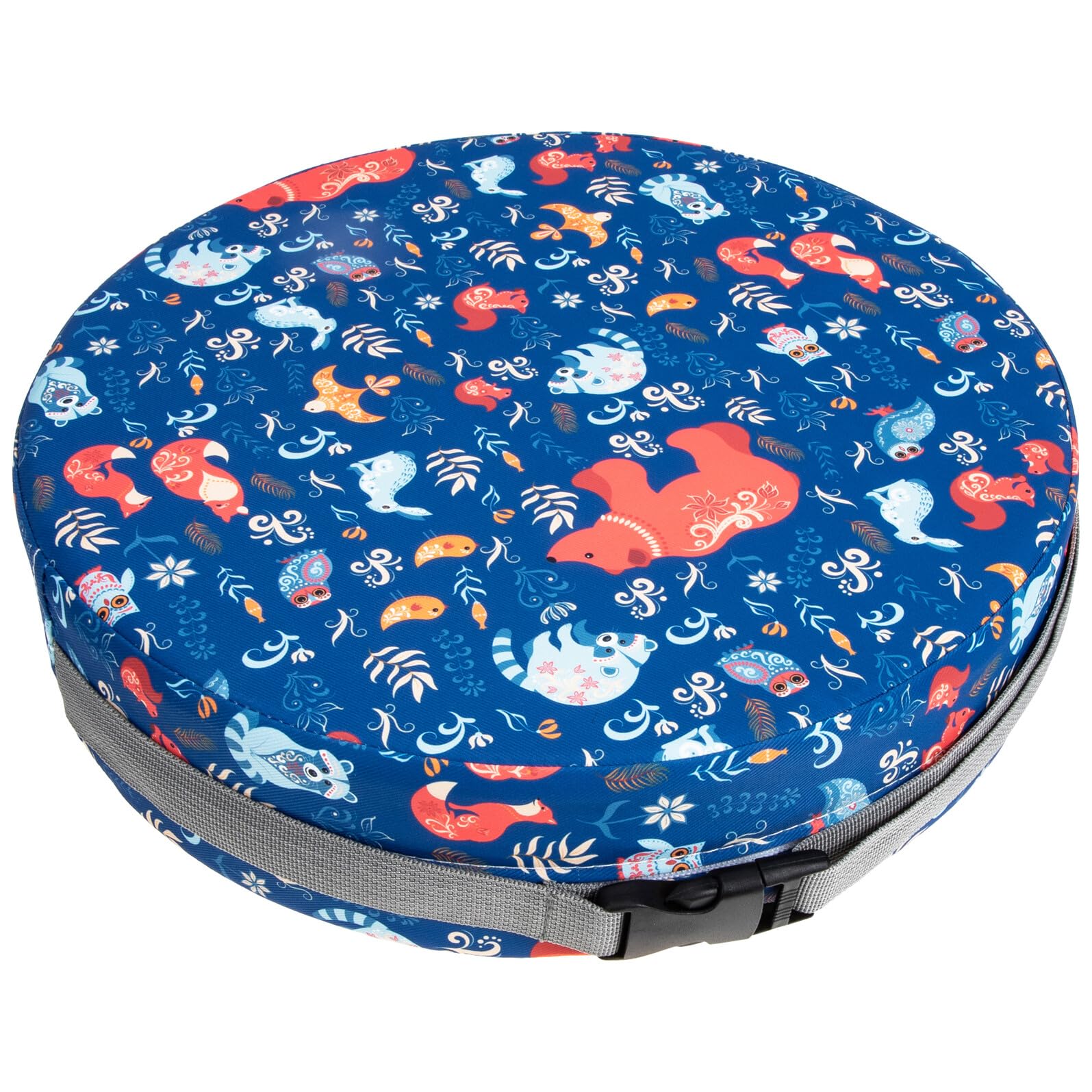 SHINEOFI Seggiolino Rialzato per Cuscino Rotondo in Poliestere e Spugna, Cuscino per Sedia da Pranzo Portatile 34 Cm, Adatto per Pasti e Giochi