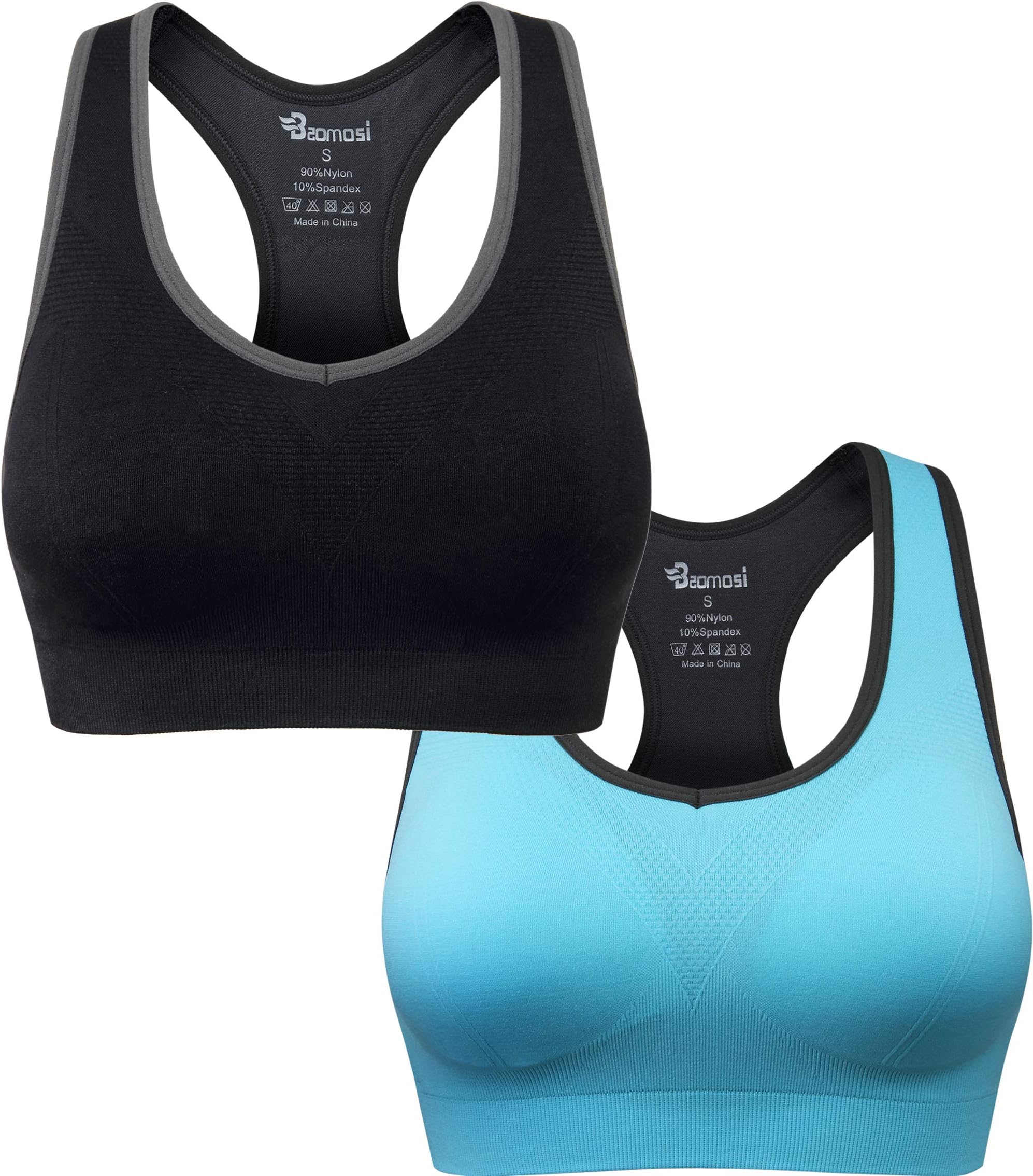 - Women's Seamless Racerback Sports Bra High Impact Support Yoga Gym Workout Fitness